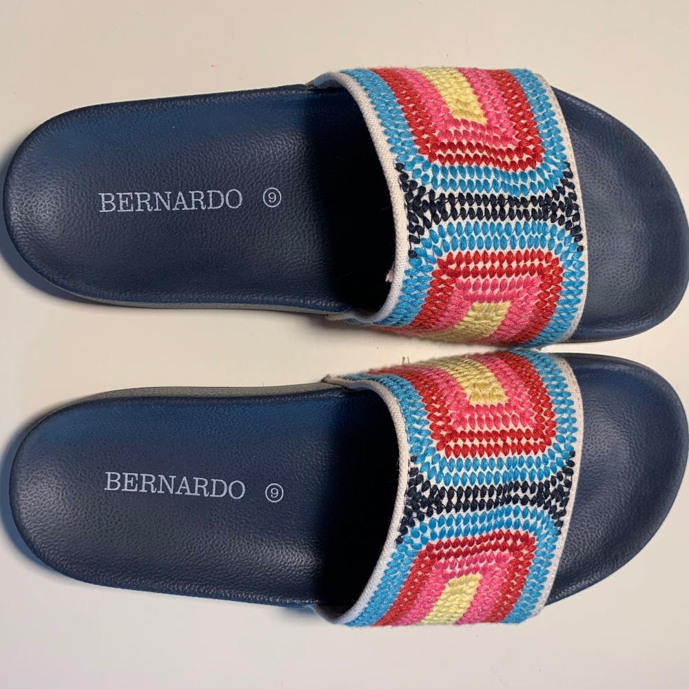 Bernardo Reese Pool Slides, Blue Multi